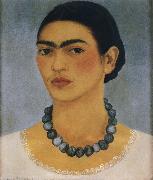 Frida Kahlo The self-portrait of wore the necklace oil painting artist